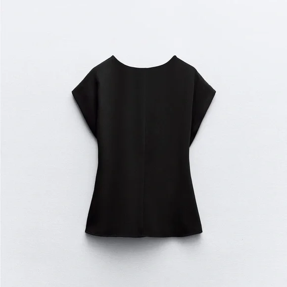 ZARA KNOTTED CREPE TOP
Color: Black - Picture 3 of 6